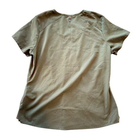 Greys Anatomy By Barco Womens V-Neck Scrub Top Olive Green L Durable Stretch Fab - Picture 6 of 7
